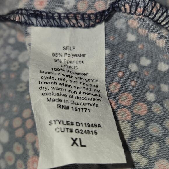 Kaileigh Stitch Fix Women XL Tasha Knit Mini Dress Ditsy Floral Navy Stretch NWT - Picture 15 of 15